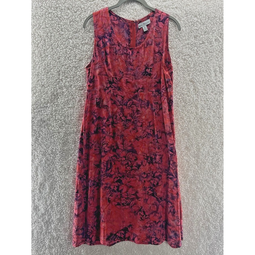 Wind River Midi Dress Floral Sleeveless Scoop Neck Medium Coastal Chic Tropical